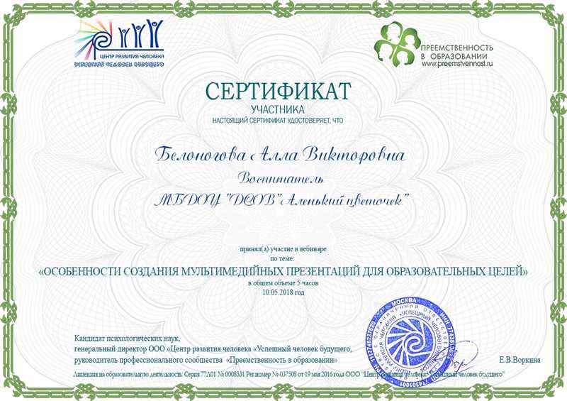 Сертификат от ЯндексДирект